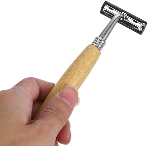 4 Pieces Stainless Steel Manual Shaver with Handle Eco-friendly Safety Razors for Men Beard Shaving Grooming Set