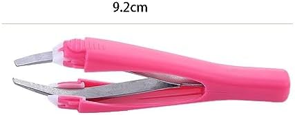 2pcs Professional Eyebrow Tweezers Automatically Retractable Stainless Steel Slant Tip Hair Removal Eyebrow Tweezer Makeup Tool