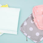 Amosfun 20Pcs Portable Sanitary Napkin Storage Bags for Teen Girls Mini Zipper Makeup Cosmetic Pouch Lightweight Polyester Pad Organizer for Travel and Daily Use
