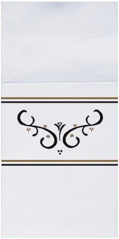 Hoffmaster 020169 Quickset Recycled Dinner Napkin, Coin Embossed, 2-Ply, 1/8 Fold, 17" Length x 17" Width, Scroll (Case of 800)