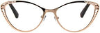 PASTL Womens Reading Glasses Magnified Readers Cateye Frame Spring Hinge