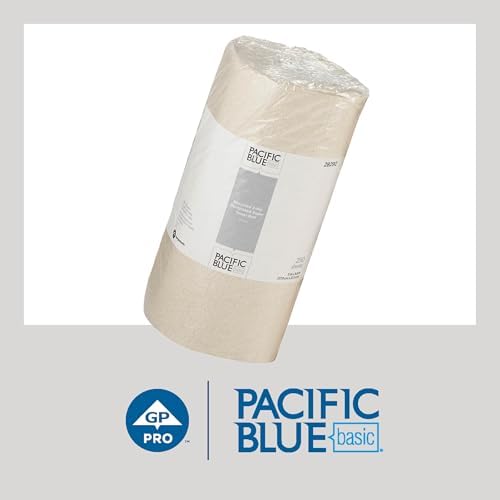 Georgia-Pacific Pacific Blue Basic 2-Ply Recycled Perforated Paper Roll Towel (Previously Branded Envision) By GP PRO (Georgia-Pacific), Brown, 28290, 250 Sheets Per Roll, 12 Rolls Per Case