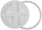 Gamma2 Seal Bucket Lid Food Grade Pet Food Storage Container Twist Lock Lid, 10" Diameter Fits Most 2 Gallon Buckets, White, Made in USA