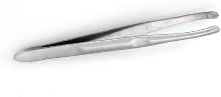 Silver Stainless Steel Round Tip Eyebrow Hair Tweezer Makeup Cosmetic Tool