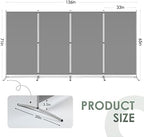 RANTILA 4 Panel Room Divider, 6 Ft Tall Folding Privacy Screen Room Dividers, Freestanding Room Partition Wall Dividers, 136''W x 20''D x 71''H, Grey