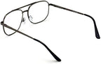 V.W.E. Bifocal Metal Tear Drop Reading Glasses - Big Lens Spring Hinge Square Reader - Clear lens