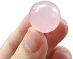 Natural Rose Quartz Crystal Sphere Ball Meditation Energy Stone,0.78 Inchs/Pcs Indoor Decorative Stones Feng Shui Ornament(10 Pcs)