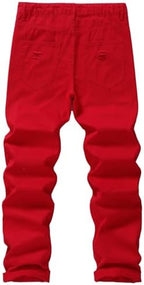 MZNBURAM Men's Non-Stretch Regular Fit Straight-Leg Denim Pants Jeans