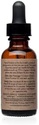 PAAVANI Ayurveda Ear Oil - Made in USA - Ayurvedic Herbal Ear Drops - Itchy Ears & Earache Relief - 100% Organic, 1 oz