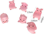 6Pcs Cute Pink Pig Figurines, Resin Car Dashboard Ornaments, Desktop Decorative Collectible Dolls for Home Office
