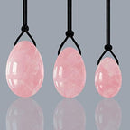 4pcs Egg Set Natural Nephrite Jade Massager ，Rose Quartz Jade Natural Stone for Women Muscle Tightening Drilled Massage Stone，for All Levels of Users Use Yoni Massage Exercise Tools,Massager