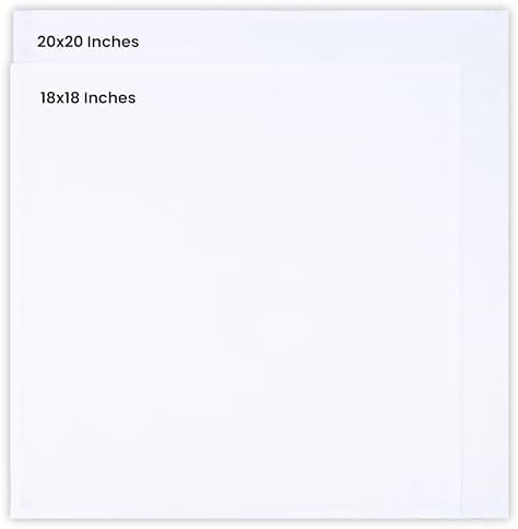 Utopia Kitchen White Cloth Napkins [12 Pack, 20x20 Inch] Absorbent Cotton Blend Washable and Reusable for Dinner, Restaurant, Lunch, Wedding and Hotel