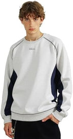 Men's Teen Oversized Color Block Crewneck Sweatshirt Y2k Letter Graphic Long Sleeve Casual Pullover Shirt