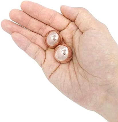 Top Chi Solid Copper Baoding Balls with Carry Pouch for Hand Therapy, Exercise, and Stress Relief (Pocket Sized 1 Inch)