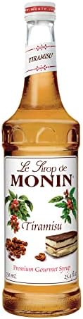 Monin - Tiramisu Syrup, Rich Flavors of Custard, Cocoa, Coffee, & Rum, Great for Hot or Iced Coffee, Dessert Cocktails, & Shakes, Vegan, Non-GMO, Gluten-Free (750 ml)