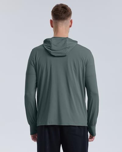 Locachy Men's UPF 50+ Sun Protection Outdoor Lightweight Full Zip Hoodie Jacket Long Sleeve Fishing Hiking Performance Shirt