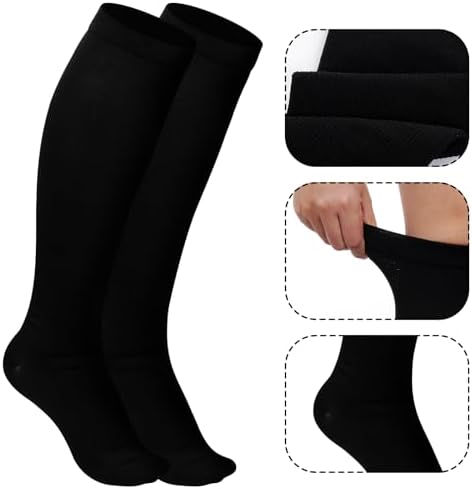 Pistha 2 Pairs Compression Socks for Women and Men Cycling Hiking Running Sports and Travel