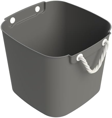 Life Story 4 Pack Flexi Tub, Versatile 42 Quart Storage Tote, Flexible Plastic Home Organizer Lightweight Basket with Carrying Handles, Gray