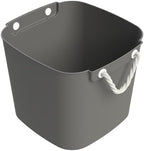 Life Story 4 Pack Flexi Tub, Versatile 42 Quart Storage Tote, Flexible Plastic Home Organizer Lightweight Basket with Carrying Handles, Gray