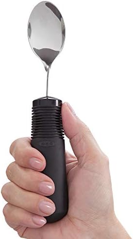 Adaptive Eating Utensil. Norco Big-Grips Teaspoon. Bendable, Non-Weighted, Stainless Spoon. Wide, Built Up, Non-Slip Handle for Weak Hands, Tremor, Arthritis, Parkinson’s, Disabilities, Elderly