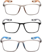 Reading Glasses Men 3 Pairs Sports Style Comfortable and Flexible Blue Light Blocking Readers for Men