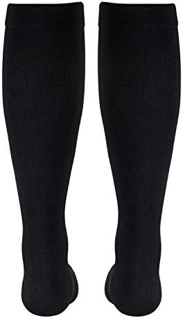 Truform Compression Socks, 15-20 mmHg, Men's Dress Socks, Knee High Over Calf Length, Black, Large