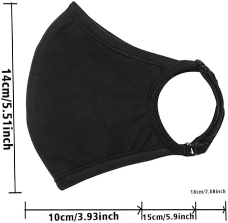Black Cloth Face Mask 3 Pack,Washable, Reusable and Breathable Face Covering with Nose Wire and Adjustable Ear Protection Loops for Adult & Teens