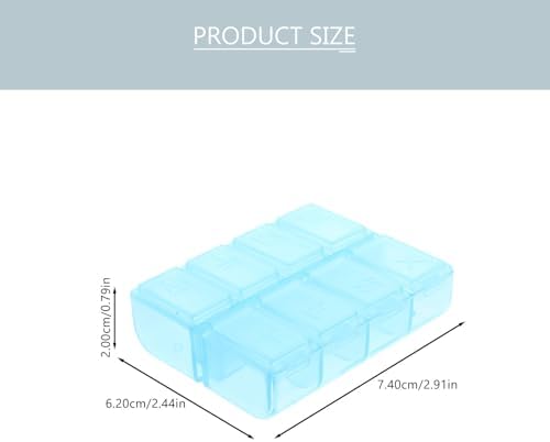 GLEAVI Small Airtight Pill Storage Boxes - Portable Travel Tablet Organizer with 5 Compact Containers for Daily Medication Lightweight and Durable Household Pill Cases 2.91X2.44X0.78In
