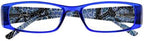 Eyekepper 5-Pack Spring Hinges Tiger Patterned Temples Rectangular Reading Glasses Readers Blue +1.75