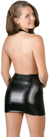 Cottelli Collection Wetlook Minidress, Black, Small, 166 Gram