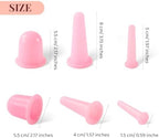 Yeetec 5 Pack Silicone Facial Cupping Set Vacuum Massage Cups Kit Pink Face Massager Helper Cup for Face Neck Back Eyes Skin Care