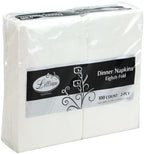 Premium White Napkins, 1/8 Fold Dinner Napkin, Disposable 2-Ply White Party Napkins, Value Pack 100 Count