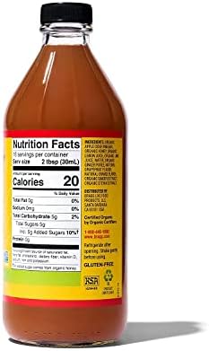Bragg Organic Apple Cider Vinegar With the Mother 128 ounce and Bragg Organic Citrus Ginger Enhanced Vinegar Drink 16 ounce Bundle