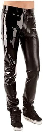 Men's Latex Jeans with Trouser Pockets Loose Latex Jeans,Customize,Medium
