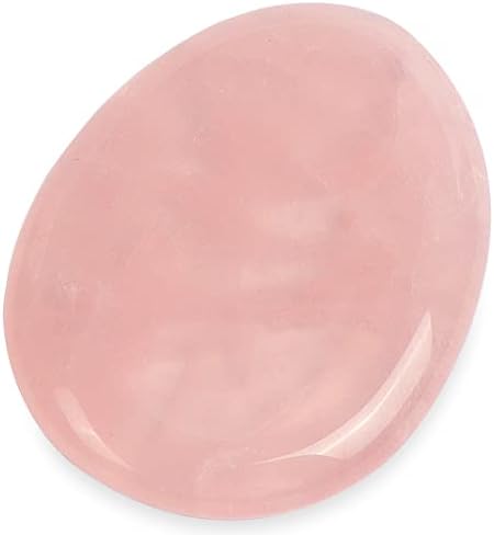 Artistone Rose Quartz Crystal Thumb Stone Worry Stones Hand Carved Palm Stones Crystal Chakra Worry Stone for Anxiety, Meditation Reiki, Water Drop Shaped