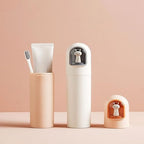 Buachois Travel Toothbrush Case, Portable Breathable Plastic Toothbrush Holder,Cute Portable Travelling Wash Mug Mouthwash Cup for Dormitory, Camping, Gym,Travel,Business