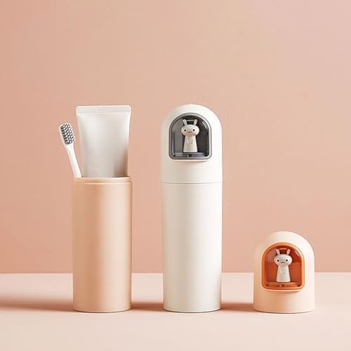 Buachois Travel Toothbrush Case, Portable Breathable Plastic Toothbrush Holder,Cute Portable Travelling Wash Mug Mouthwash Cup for Dormitory, Camping, Gym,Travel,Business
