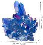 DECHOUS Natural Crystal Cluster Geode, Blue Raw Quartz Geode Crystal Cluster Stone Small Healing Crystals for Home Decoration, Healing, Meditation