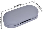 Muf 2 in 1 Contact Lens Case and Glasses Case, Double Sided Design with Mirror, Portable Travel Kit with Tweezer, Remover and Solution Bottle, Grey