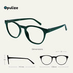OPULIZE BLU Blue Light Blocking Glasses for Women Men, Cool Round Frame with UV and Eyestrain Protection, Anti-Glare Computer and Gaming Eyewear, Green (Pack of 1)