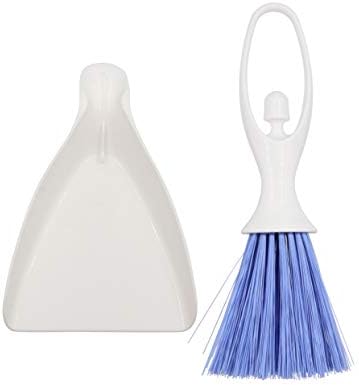 LBY Hand Broom and Dustpan Set, Mini Brush Nesting Tiny Cleaning Whisk, Ergonomic Grip Handle for Desk, Keyboard, Car Cleaner Tools 2 in 1