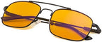 Eyekepper Memory Titanium Sleeping Glasses-Blue Light Blocking 97%-Computer Reading Glasses-Reduce Eyestrain Readers Dark Orange Tinted Lens (Black, 1.25)
