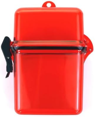 Dry box waterproof, red sealed storage case with snap-lock lid and gasket-style seal for surfing kayaking paddleboarding, fits phone keys cards, 1 pc