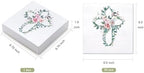 WRAPAHOLIC 50Pcs Floral Baptism Napkins - 3 Ply Floral Cross Disposable Paper Luncheon Napkins for Christening Religious, First Communion, Newborn Baby Shower Party Supplies - 6.5 x 6.5 In