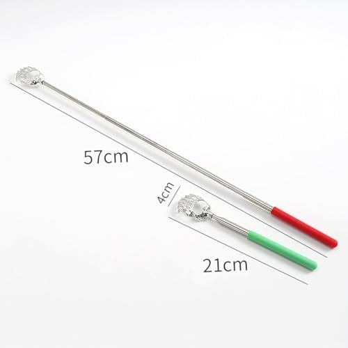 4 Pcs Extendable Back Scratchers, Telescoping Back Scratchers, Hand Massager Backslap with Rubber Handles, Black, Blue, Green, Red Color