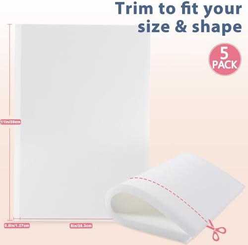 5 Pack Latex-Free Lipo Foam Pads for Post Surgery, 8"x11" Lipo Foams Sheets, Abdominal Compression Board for Post BBL Liposuction Surgery and Used with Compression Garments