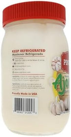 Garlic Aioli | Creamy Roasted Garlic Mayonnaise for Sandwiches, Burgers, and Dips | Dairy-Free and Gluten-Free Mayo Dressing | PINTON | 14 oz