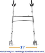 Medline Upright Walker with 5” Dual Wheels, Forearm Walker with Armrests, Height Adjustable, 300lb Weight Capacity, Height Adjustable 46-53", 31" Wide