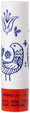 KORRES Lip Butter Stick Wild Rose Tinted Hydrating Lip Balm with Greek Hypericum Balsam Oil, Moisturizing & Subtle Tint for Soft Lips, Lip Care for Women & Men, 0.17 oz