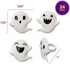 DecoPac Ghost Cupcake Toppers, 24 Halloween Spooky Faces Cupcake Rings For Celebrations, Trick or Treat, & Parties - 24 Pack